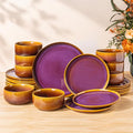 Ceramic Dinnerware Set for 8, 24-Piece Plates and Bowls Set | Handmade Reactive by TheTerra