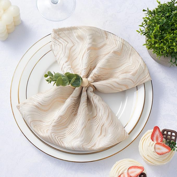 APTWOW 50PCS Napkin Rings, Easter Napkin Rings, Wood Bead Farmhouse Napkins - Image 3