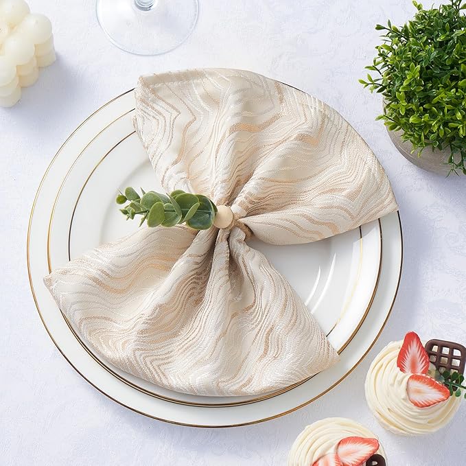 APTWOW Napkin Rings Set of 12, Easter Napkin Rings, Boho Eucalyptus Leaf - Image 2