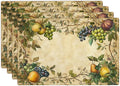Fruit Placemats Set of 4, Fruits Grape Table Mats, Washable Place Mats for Home Party Indoor Kitchen Dining Table Decoration 12x18 Inch