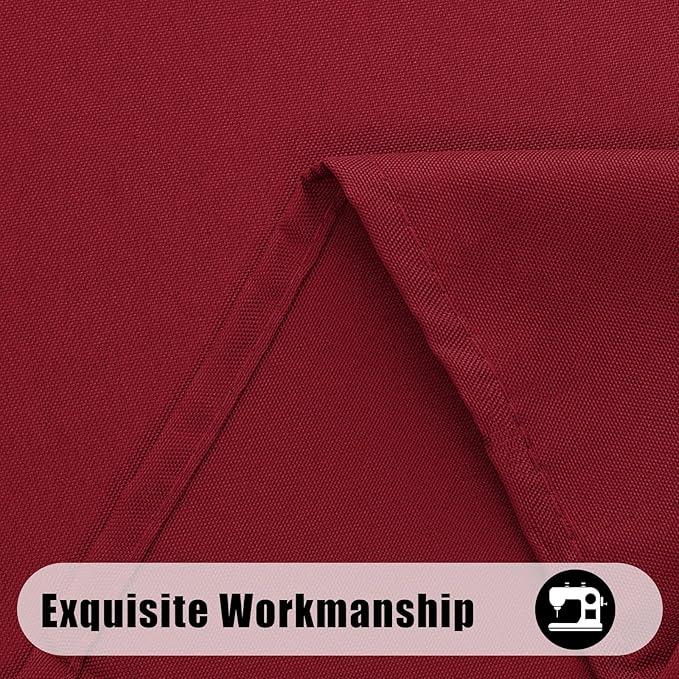 Smiry Rectangle Table Cloth, Waterproof Anti-Scratch Polyester Tablecloth, Decorative Washable Fabric Table Cover for Dining, Buffet, Parties and Outdoor, 60x102, Wine Red