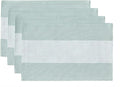 Wracra Linen Placemats Set of 4, Aqua Blue Place Mats by Wracra