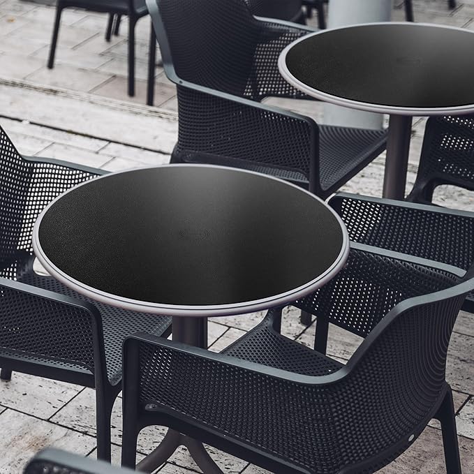 CENNBIE 30/24/20/18 Inches Round Table Mat - Cork Leather Placemats - Suitable as Side Dining Coffee Table Cover (Black)