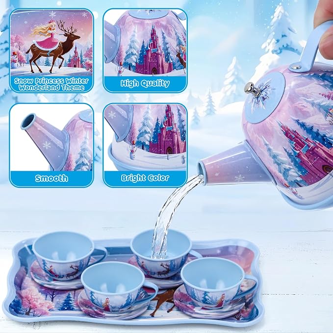 Tea Party Sets for Toddlers 3-5, PRE-WORLD Princess Tea Time Toy - Image 5