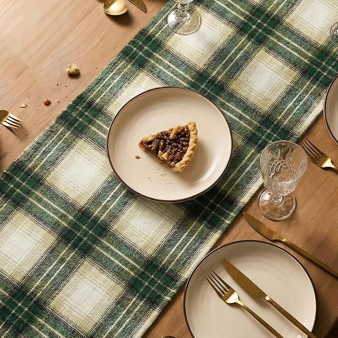 Artoid Mode Green Light Coffee Farmhouse Plaid Spring Table Runner, ST. Patrick - Image 3