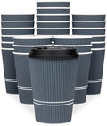 Disposable Coffee Cups With Lids - 12 oz To Go Coffee Cup With Lid. Durable by Glowcoast