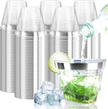 9oz Clear Plastic Cups with Silver Rimmed Sturdy & Food Safe Disposable Wine by ByvivaceDisposables