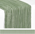 Showgeous 30 Pack Sage Green Cheesecloth Table Runner, 17 x 108 Inches | Boho by Showgeous
