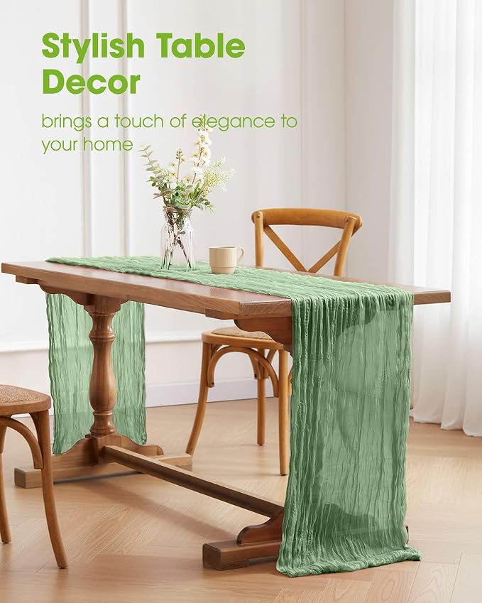 Pureegg 2-Pack Cheesecloth Table Runner, Baby Shower, Wedding and Farmhouse - Image 2