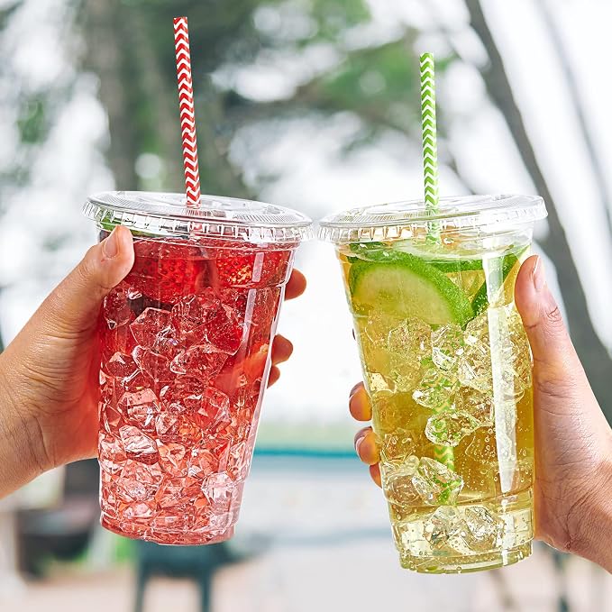Lilymicky 60 Sets 24 oz Clear Plastic Cups - Image 2