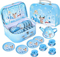 Tea Party Set for Little Girls, Pretend Tin Teapot Set by FairyToona