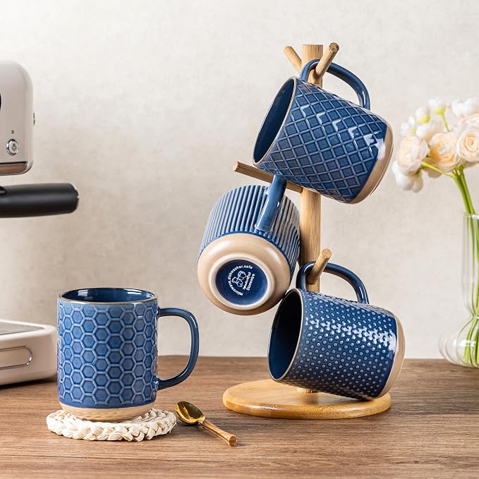 GBhome Coffee Mugs Set of 6, 16 oz Blue Coffee Cups - Image 7