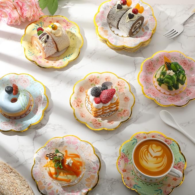 72 Pcs 6 Inch Floral Paper Plates - Image 4