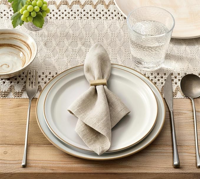 Macrame Side Trim Boho Woven Table Runner, Jute 12x108 Inch | Crochet Hollow - Image 2