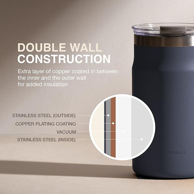 LocknLock Metro Mug, Premium 18/8 Stainless Steel Metal, Double Wall Insulated - Image 4