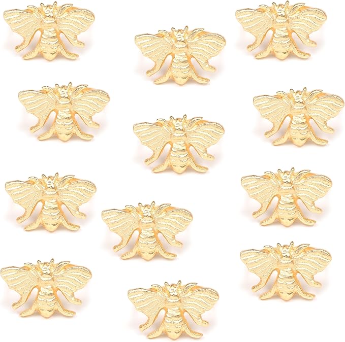 Lightnpro Gold Napkin Rings (Set of 12) - Coastal Christmas Table Decorations - Nautical Place Settings for Holiday Parties, Dinner, Kitchen & Home Dining - Perfect Wedding Ring Holder