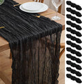 Asee'm 12pcs Black Cheesecloth Table Runner Summer 10FT Boho Gauze Rustic | by Aseem
