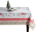 Maison d' Hermine Table Cloth Rectangle Table 100% Cotton 70 x 90 Inches Fall Tablecloth Reusable Everyday Use for Thanksgiving Christmas Decorations Dining Farmhouse Party (Rural Christmas)