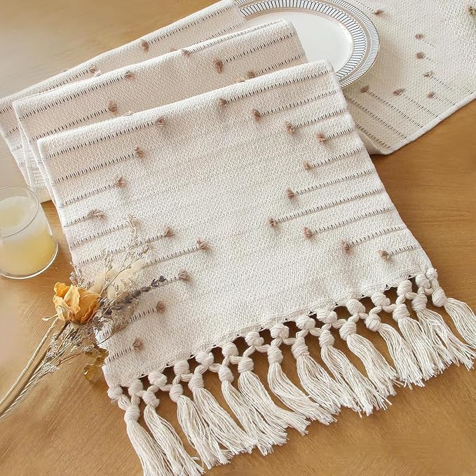 Boho Table Runner for Home Decor 12x90 Rustic Macrame Decoration | 90 Inches by FEXIA