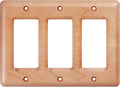 Triple Light Switch Cover Plate Premium Maple Wood Design For Elegant And Durable Switch Plates