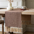 Brown Table Runners 36 Inches Long, Burlap Linen Style Rustic Farmhouse Table by ZEEMARTONLINE