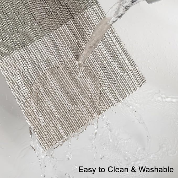 Table Runner 53 Inches Long, Vinyl Woven Farmhouse Table Runners | Washable - Image 3