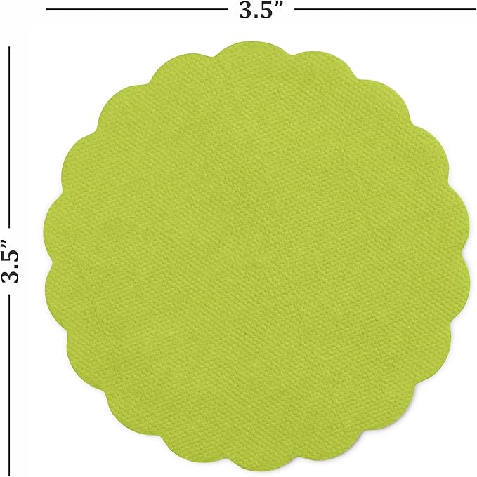 Disposable Kiwi Paper Coasters for Drinks, 3.5 Inch Round Coasters for Bar, Cocktail, Beverage, Wine Or Event, 500 Pack Bulk