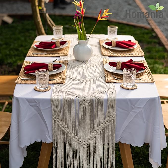 Table Mats Set of 6, Dining Decor, Heat Resistant Farmhouse Placemats Set of 6, Boho Placemats, Place Mats for Dining Tables, Wicker Woven Placemats, (Rectangle 17x12 in)