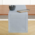 Solino Home 100% Pure Linen Table Runner Dusty Blue Hemstitch, 14 x 132 in | by SolinoHome