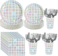 250Pcs Disco Party 70s Disco Party Supplies, Serves 50 | Pink Silver Disco Ball by Greencian