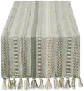 DII Farmhouse Braided Stripe Table Runner Collection, Artichoke Green by DII