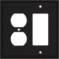Henne Bery Modern Edge Decorative Wall Plate Switch Plate Outlet Cover, Durable Solid Zinc Alloy (Decorator/Duplex, Matte Black)