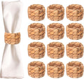 Yolyoo Woven Napkin Rings Set of 12 Water Hyacinth Napkin Rings Natural Rattan by Yolyoo
