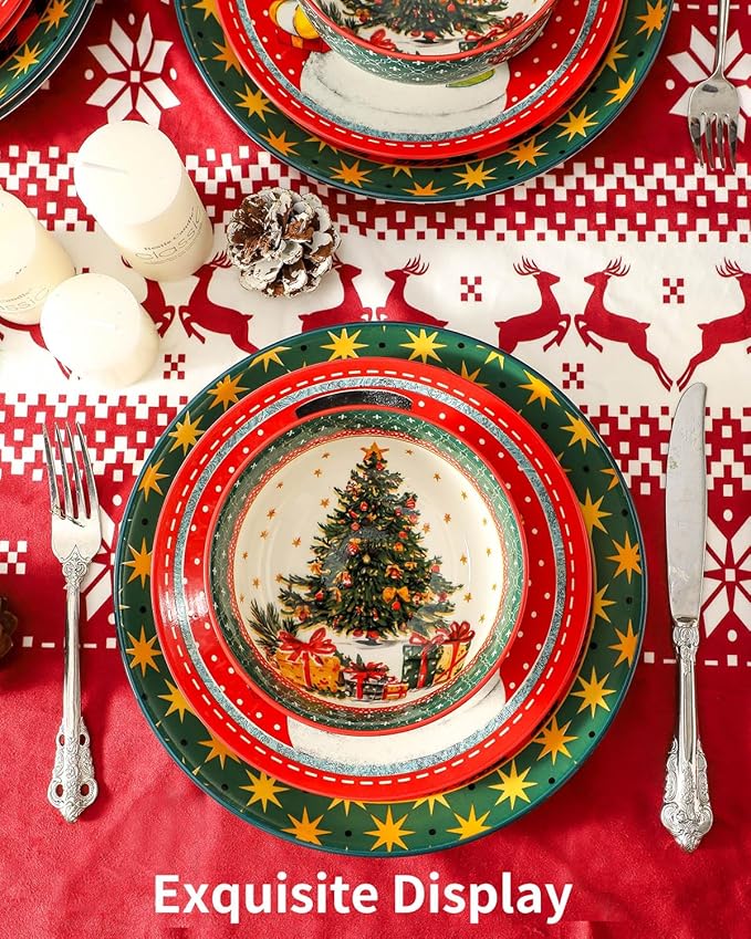 HASENSE 26 OZ Cereal Bowls Set of 6, Christmas Soup Bowls for Kitchen, 6 Inch Ceramic Bowls Microwave and Dishwasher Safe for Rice, Oatmeal, Noodle, Ramen, Salad, Fruit and Pasta, Colorful