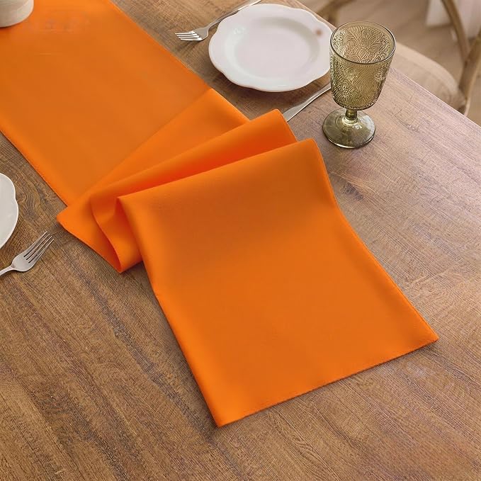 Orange Table Runner, Waterproof Washable Runners 36 Inches Long | Reusable - Image 3