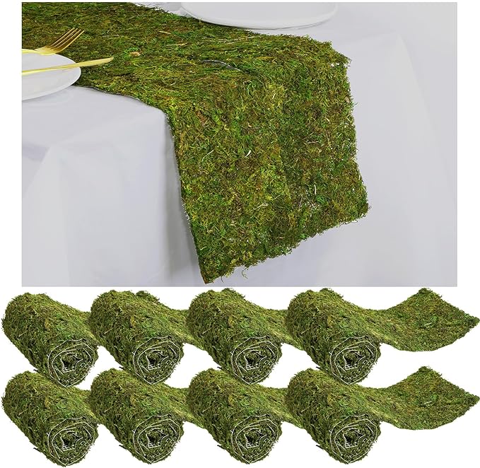 Dried Moss Table Runner Preserved Moss Mat Artificial Green Moss Roll by Jutom