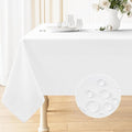 Smiry Rectangle Table Cloth Linen Textured, Waterproof Spillproof Anti-Wrinkle Burlap Tablecloth, Washable Decorative Fabric Table Cover for Dining, Party, Banquet, 60 x 84 Inch, White