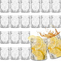 Qinyoung 24 Plastic Vintage Drinking Glasses 8.5oz Stemless Retro Embossed Wine by Qinyoung