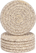 ABenkle Woven Coasters for Drinks Set of 6, Boho Absorbent Drinking Coaster by ABenkle