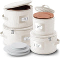 Fine China Storage Containers Hard Shell, 4 Piece Dish Storage Containers by HearthHarbor