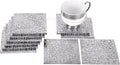 Premium Engraved Table Coaster, Drink Coasters Set of 12-4 Inch Coaster Set for Tabletop, Coffee Table Protection, Home Decor Accent, Non Slip Drink Mats (Silver) - ALPHA Living HOME