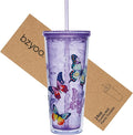 bzyoo 24oz Plastic Tumbler Cup, Lid & Straw, Iced Coffee, dishwasher safe by bzyoo