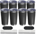 20oz Travel Coffee Tumbler 8 Pack, Lids and Straws, Stainless Steel | Double by UIRZOTN