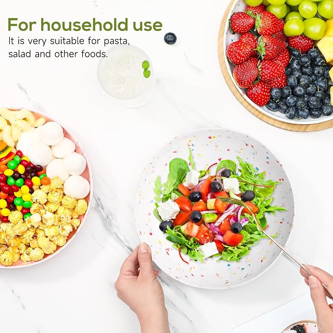 Melamine Bowls Set, 9” Large Pasta Bowl Salad Bowl, Lightweight Unbreakable - Image 3