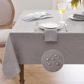 Softalker Large Rectangular Tablecloths 144x60 inch Gray Faux Linen Table Cloth Outdoor Waterproof Stain and Wrinkle Resistant Table Cover for 6/8 Foot Rectangle Tables for Party Graduation
