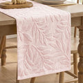 Artoid Mode Pink Soft 3D Jacquard Leaves 100%Cotton Spring Table Runner by ArtoidMode