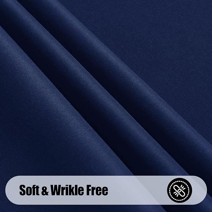 Smiry Rectangle Table Cloth, Waterproof Anti-Scratch Polyester Tablecloth, Decorative Washable Fabric Table Cover for Dining, Buffet, Parties and Outdoor, 60x84, Navy
