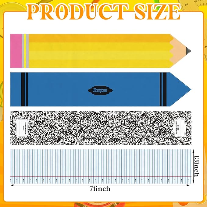4 Pcs Preschool Back to School Table Runner 71 x 13 Inch First Day of School - Image 2