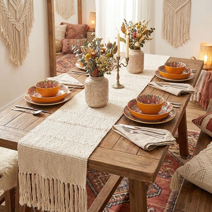 YA JU Mandala Dinnerware Sets Serves 4, Buffet Dinnerware, Boho Plates and - Image 3