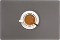 Set of 6 Faux Leather Placemats, PU Table Mats, Waterproof, Stain Resistant, Heat Resistant, Non-Slip Easy to Clean for Kitchen Dining Table,Conference Table C Grey Rectangle